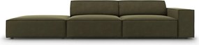 Canapea 3 locuri cotiera stanga, Jodie, Micadoni Home, BL, 262x102x70 cm, catifea, verde