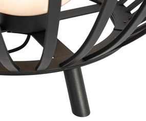 Lampa de podea de design neagra cu opal 110 cm - Angela