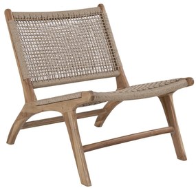 Fotoliu Derby din polyrattan cu picioare din tec natural