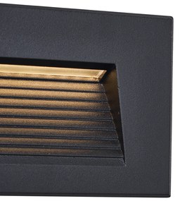 Plafoniera moderna de perete incastrata Negru 11.5cm incl. LED IP65 - Trem