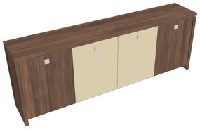 Dulap mic Verno 248 x 46 x 90 cm, uși combinate, nuc / vanilie