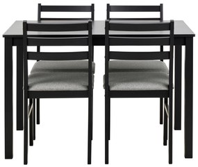 MAZZONI EXPORT Set TORINO masă + 4 scaune Negru/Gri deschis (material Sawana 21) - SET DE LEMN PENTRU BUCĂTĂRIE/SUFRAGERIE