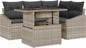 vidaXL Set de canapele pentru grădină 5 pcs Gri deschis și gri închis