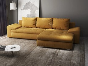 Colțar extensibil dumonde cu ladă de depozitare si sezut confortabil din spuma high-density, Leonardo Zoom Mustar 260x185 cm II
