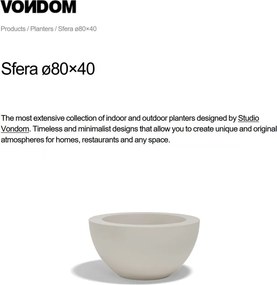 Ghiveci plante design decorativ modern exterior / interior SFERA 80x40cm