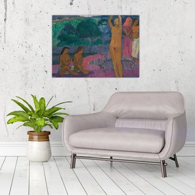 Tablou pe sticlă - Paul Gauguin, The Invocation, reproducere (70x50 cm)