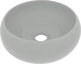 vidaXL Chiuvetă baie lux gri deschis mat 40x15 cm ceramică rotund