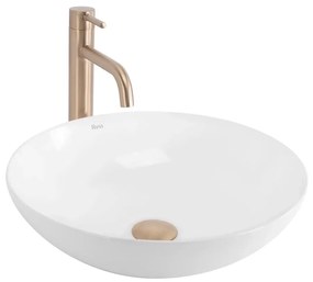 Lavoar pe blat Rea Anika rotund 40.5 cm alb lucios