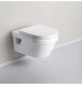 Pachet vas WC suspendat + bideu suspendat, Villeroy&amp;Boch Architectura, cu capac WC inchidere lenta, 5684H101+54840001