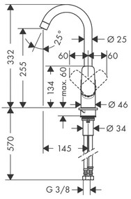 Baterie de bucatarie cu monocomanda, Hansgrohe, Logis M31 260, crom