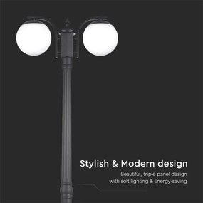 Lampă de exterior 2xE27/60W/230V IP44 199 cm negru