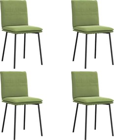 vidaXL Scaune de bucătărie, 4 buc., verde deschis, catifea