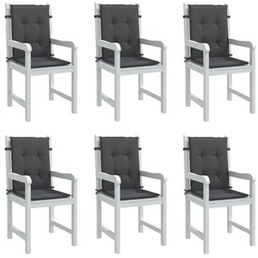 vidaXL Perne scaun spătar mic 6 buc. melanj antracit 100x50x4cm textil