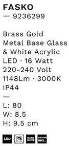 Aplica baie LED, protectie IP44, L-80cm, Auriu, Fasko NVL-9236299
