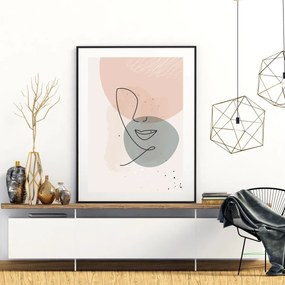 Poster - Abstracție cu fața de femeie (A4)