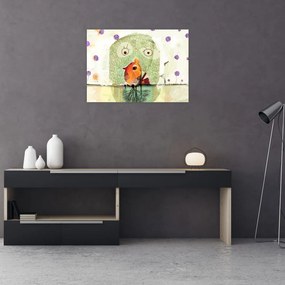 Tablou pe sticlă - Sufletul unei păsări (70x50 cm)