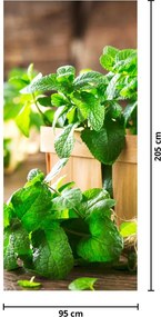 Fototapet pentru ușă - Menta proaspătă (95x205cm)