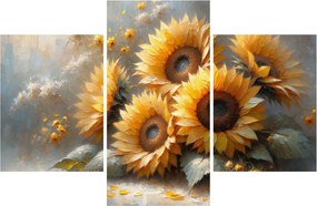 Tablou - Pictură cu floarea-soarelui (90x60 cm)