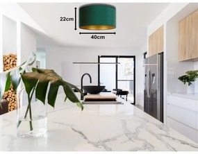 Duolla - Plafonieră ROLLER 1xE27/15W/230V d. 40 cm verde închis/aurie