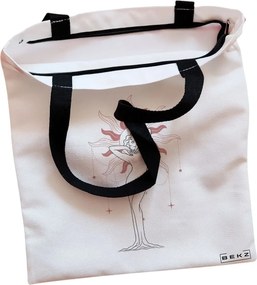Sacosa de Panza pentru Cumparaturi, Geanta Tote, model Feminine Solar Aura, Cu fermoar, 38x34.5 cm, Alba, BEKZ®