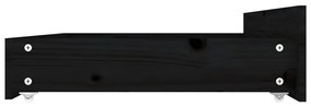 Cadru de pat cu sertare, negru, 140x190 cm Negru, 140 x 190 cm
