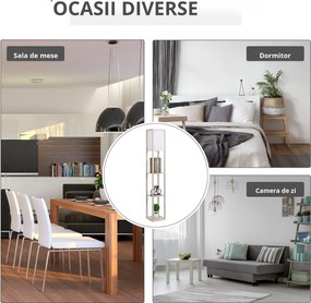 HOMCOM Lampă de podea cu rafturi integrate, Suport E27, 40W, Design Modern din MDF, 26x26x160cm, Stejar | Aosom Romania