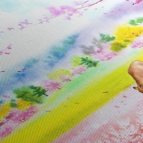 Tablou - Căprioară pictată, acuarelă (150x105 cm)