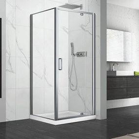 Cabina de dus patrata cu usa pivotanta Fluminia Andina 80x80 crom