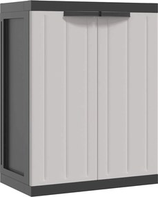 vidaXL Dulap depozitare de exterior, gri și negru, 65x37x85 cm, PP