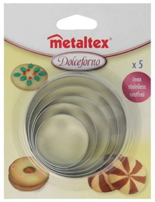 Set 5 forme pentru prăjituri în formă de cerc Metaltex Cookie Cutters