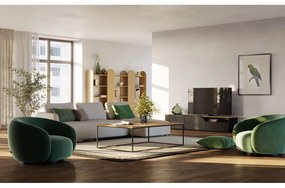 Comodă TV negru-natural cu blat cu aspect de lemn de stejar 180x38 cm Verone – TemaHome