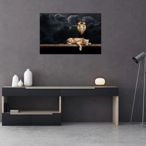Tablou - Leu și leoaică (90x60 cm)