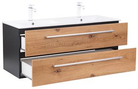 Dulap inferior Vario Clam 120 cu lavoar antracit-stejar