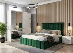 Set dormitor Atena Verde cu dulap alb