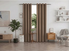 Draperie opaca DUNES VELVET 140x250 cm, bej-maro Agatat: Inele metalice