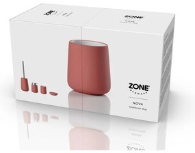 Suport pentru periuța de dinți roșu deschis din gresie ceramică Nova – Zone