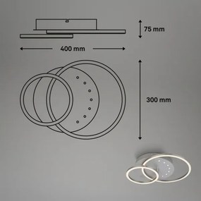 Brilo - Plafonieră LED dimerizabilă, 26W/230V, 3000K, crom mat