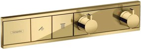 Baterie cada - dus incastrata Hansgrohe RainSelect termostatata auriu lucios 2 functii