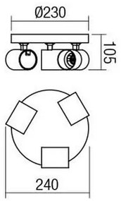 Redo 04-471 - Lampă spot CAMEO 3xGU10/35W/230V