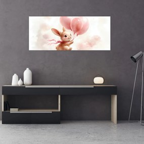 Tablou - Iepuraș cu Baloane (120x50 cm)