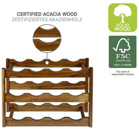 Raft pentru sticle de vin în culoare naturală din lemn de acacia număr de sticle 12 42x28x21 cm Fondi – Wenko