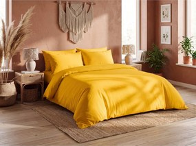Lenjerie de pat din bumbac percale DOVER mustar Dimensiune lenjerie de pat: 2 buc 60 x 70 cm | 200 x 200 cm