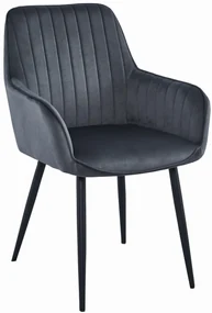 Scaun Bucatarie/Dining Sorenna Catifea Gri Inchis