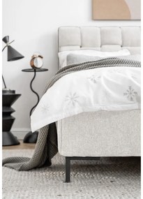 Pat matrimonial crem tapițat cu somieră 160x200 cm Eve – Miuform