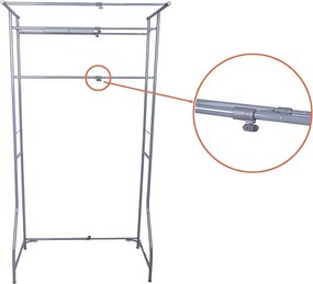 Raft metalic pentru baie deasupra masinii de spalat FIXANO 170x60-90 cm, gri