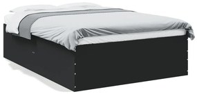 3280924 vidaXL Cadru de pat, negru, 140x200 cm, lemn prelucrat