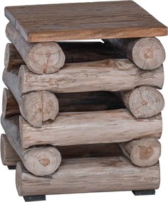 vidaXL Taburet natural 30 x 30 x 38 cm Lemn solid de tec