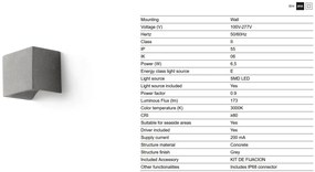 Aplica LED exterior iluminat ambiental IP55 GROT 3000K gri
