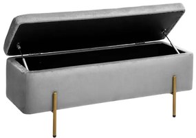 Bancheta pliabila Velvet, Gri, 115 x 43 x 46 cm