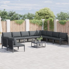 vidaXL Set de canapele pentru grădină 10 pcs Antracit Oțel